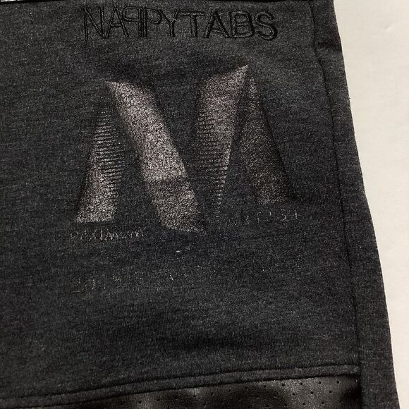 Nappy Tabs Joggers Sweatpants Urban Couture M Men’s Black Faux Leather Pockets - Picture 6 of 15